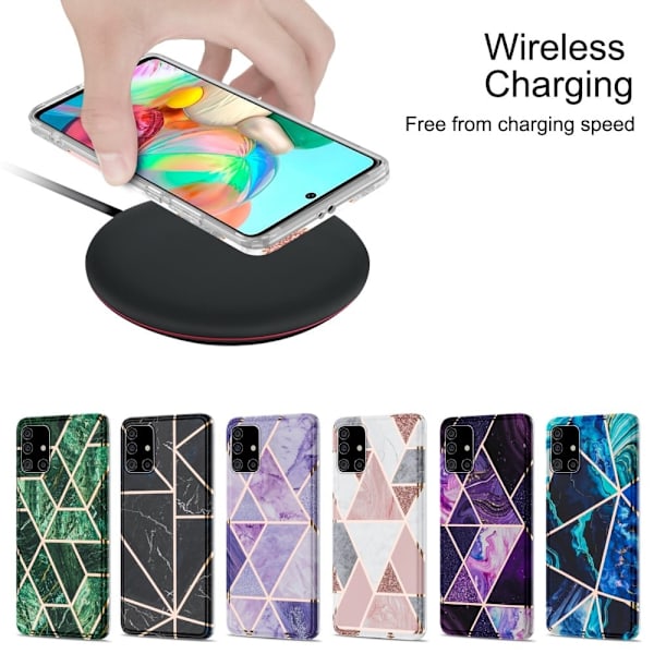Marble Samsung Galaxy A71 5G Etui - Blå Blue