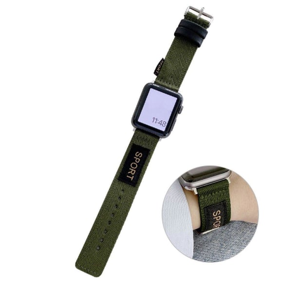 Apple Watch 40mm urheilullinen nylonkellohihna - Armeijan Vihreä Green