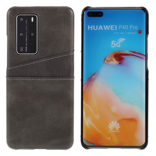 Huawei P40 Pro skal med korthållare - Silver/Grå Silvergrå