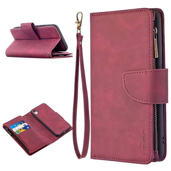 Premium Wallet iPhone Xr etui - Rød Red