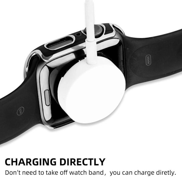 Apple Watch SE 2022 (40mm) dobbeltfarvet galvaniseringscover med hærdet glas - Sort / Sølv Black