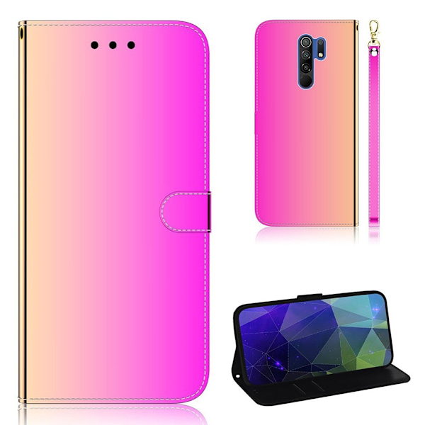 Mirror Xiaomi Redmi 9 Flip etui - Lyserød Pink