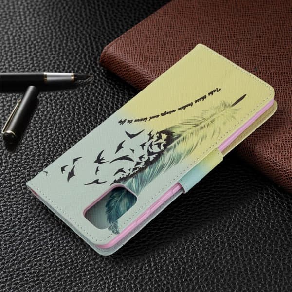 Wonderland Samsung Galaxy A71 flip-etui - Fjær Multicolor