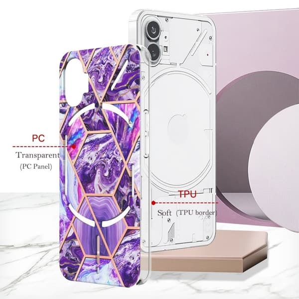 Marble Nothing Phone (1) Etui - Mørkelilla Purple