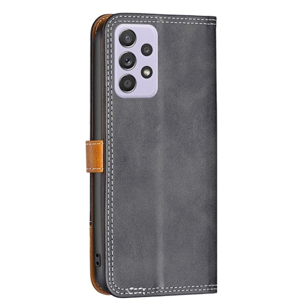 BINFEN tvåfärgat läder Samsung Galaxy A52s 5G / Samsung Galaxy A52 5G / Samsung Galaxy A52 fodral - Svart Svart