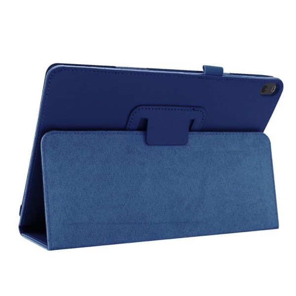 Lenovo Tab M10 litchi texture leather case - Dark Blue Blue