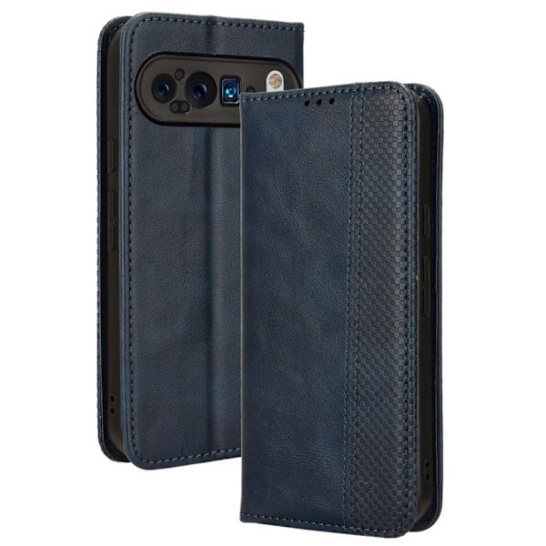 Bofink Vintage Google Pixel 9 lærveske - Blå Blue