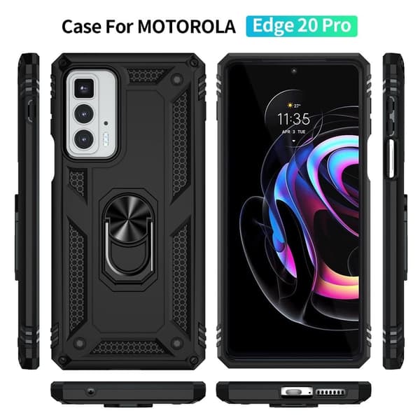 Ring Guard-fodral - Motorola Edge 20 Pro - Svart Svart