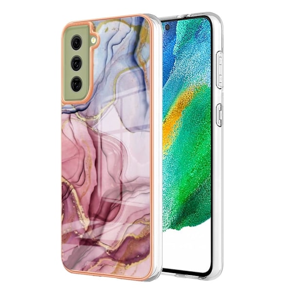 Marmormotiv Samsung Galaxy S21 FE skal - Roséguld Rosa