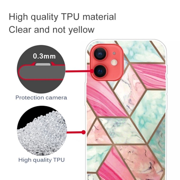 Marmormotiv iPhone 13 skal - Färgglad Marmorplatta multifärg