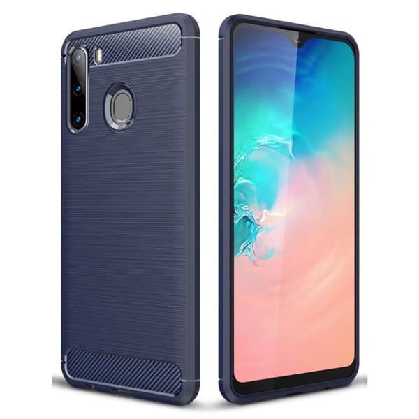 Carbon Flex deksel - Samsung Galaxy A21 - Mørke Blå Blue