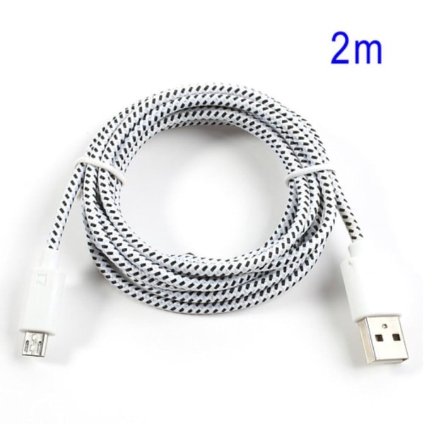 Universaali 2m Micro Usb Kaapeli Älypuhelimille - Valkoinen White