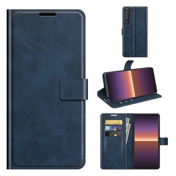 Wallet-style Læder Etui til Sony Xperia 1 Iii - Blå Blue