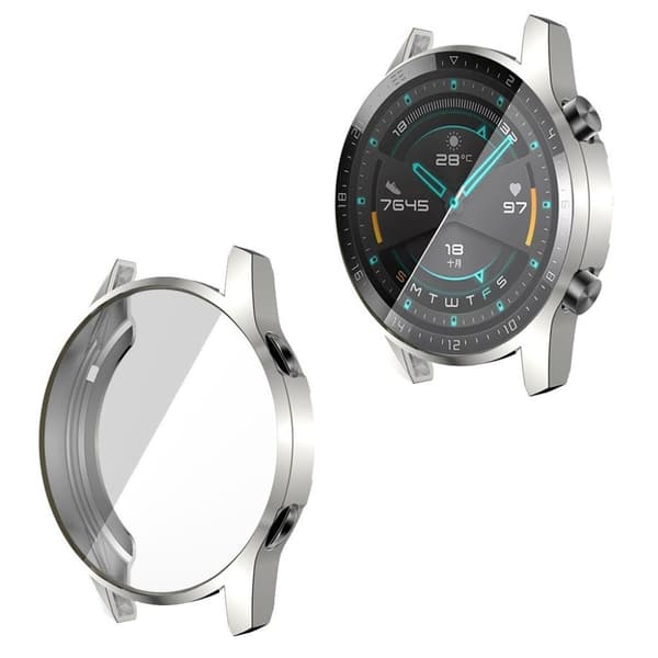Huawei Watch GT 2 46mm elektropläterat fodral - Silver Silvergrå