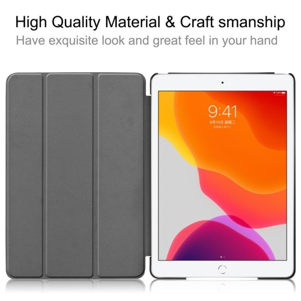 iPad 10.2 (2021) / (2020) / (2019) Tri-fold Stand Cover Vegansk Silver grey