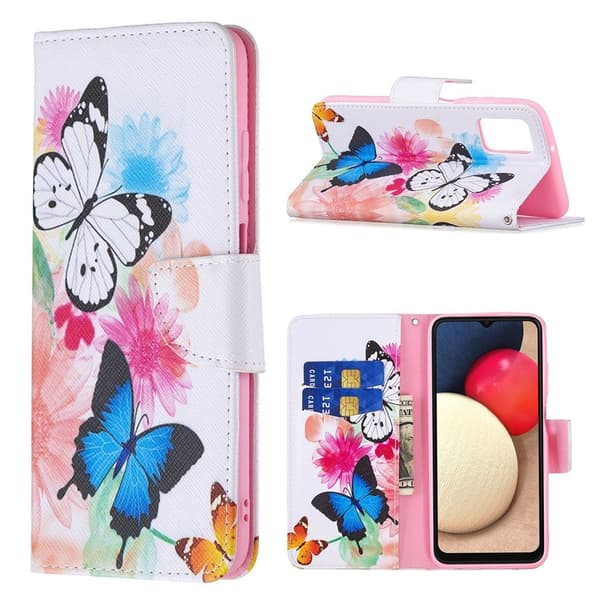 Wonderland Samsung Galaxy A03s flip-etui - Sommerfugler Multicolor