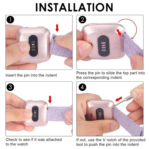 Fitbit Versa nylon canvas Urrem - Grå Silver grey