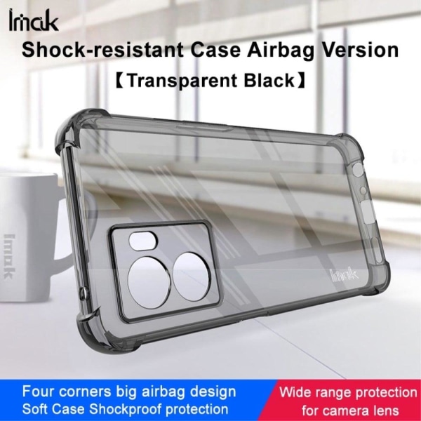 IMAK Airbag Cover til OnePlus Nord N300 - Gennemsigtig Sort Black