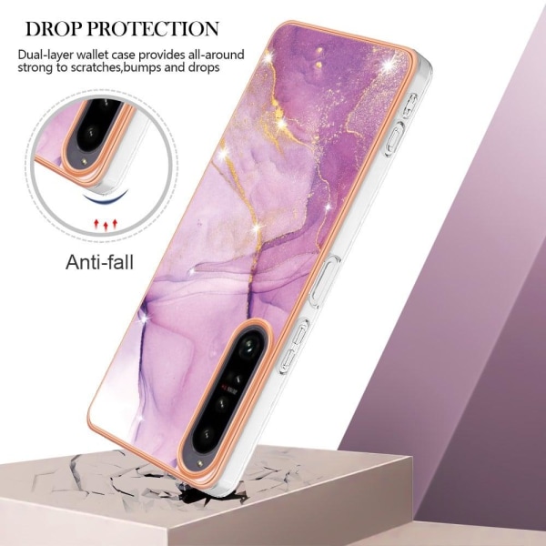 Marble Sony Xperia 1 IV Suojakotelo - Violetti / Pinkki Marble Pink