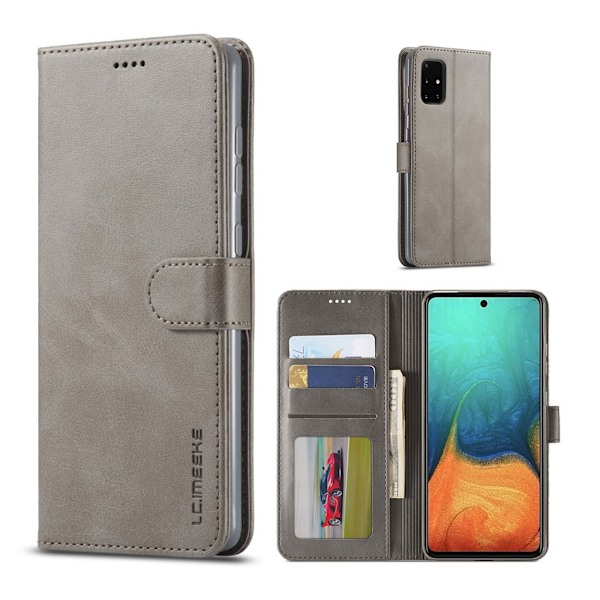 LC.IMEEKE Samsung Galaxy A51 5G Flip kotelot - Harmaa Silver grey