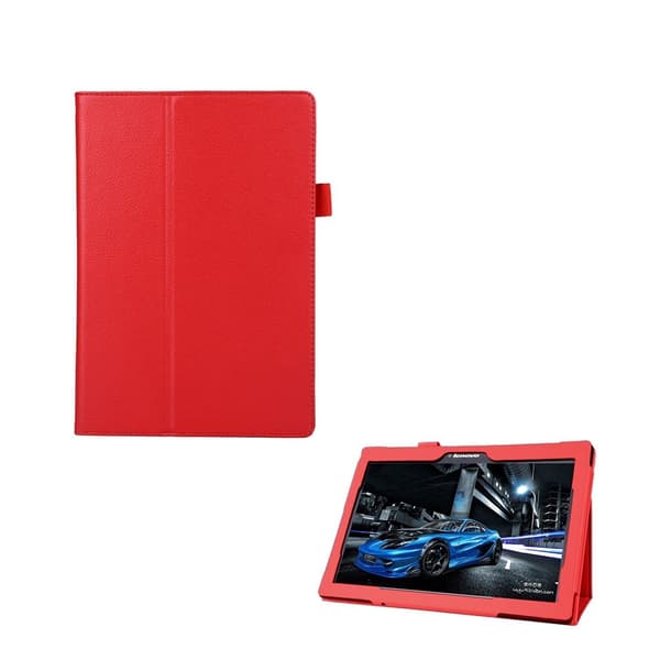 Lenovo Tab 2 A10-70 etui av lær m/ litchi tekstur - Rød Red