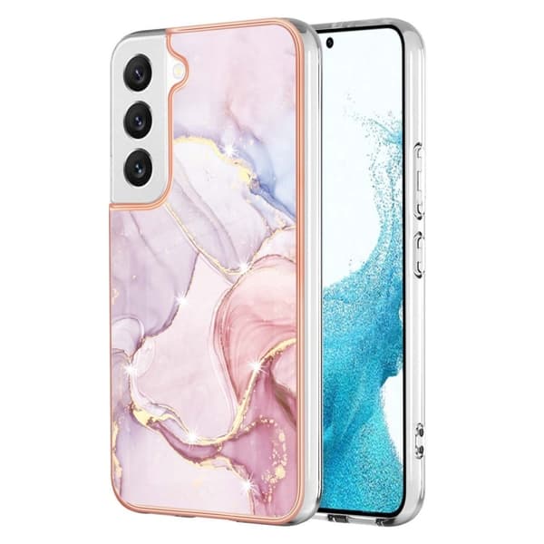 Marble Samsung Galaxy S23 Etui - Rose Gull Klinkekule Pink