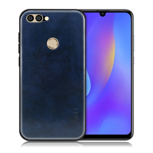 MOFI Huawei P Smart læder belagt hybrid etui - Blå Blue