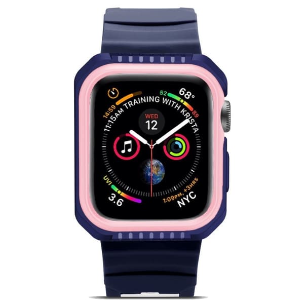 Apple Watch Series 4 40mm erstatnings urramme i silikone - Blå/Lyserød Multicolor