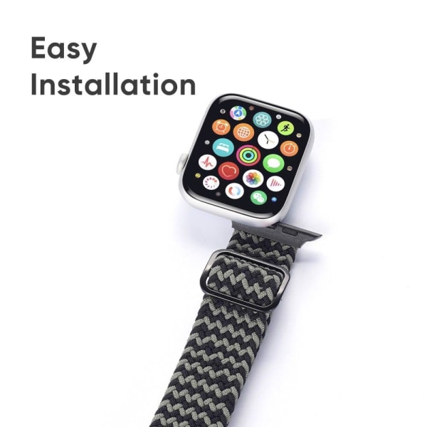 DUX DUCIS Apple Watch (45mm) elastisk nylon-urrem - Grøn / Sort Green