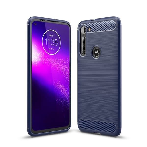 Carbon Flex etui- Motorola Moto G8 - Blå Blue