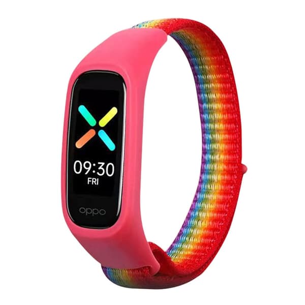 Oppo Band Style nylon kellonauha - Sateenkaaren Väri Red