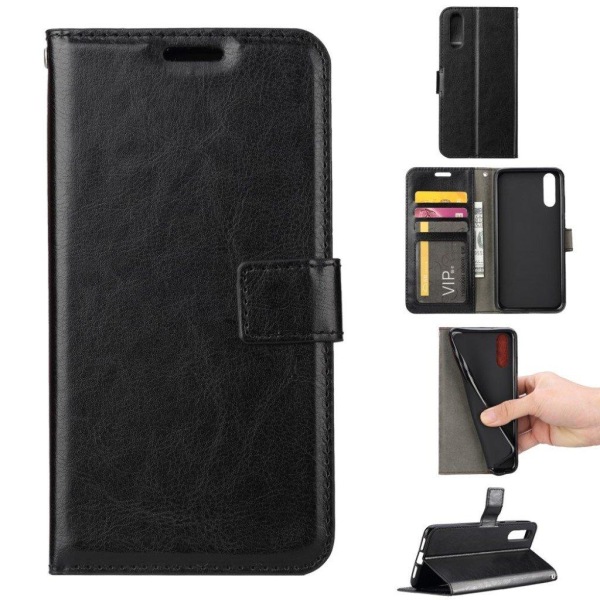Huawei P20 mobilfodral i PU läder skyddande korthållare plånbok Svart