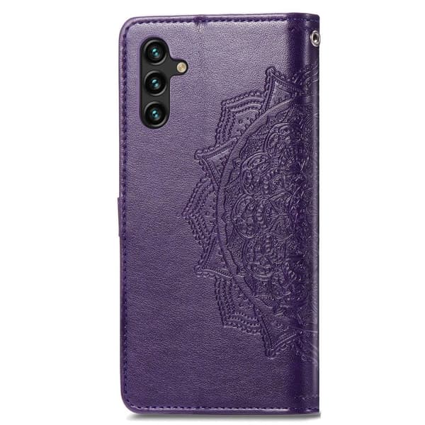 Mandala Samsung Galaxy A24 4G Flip Etui - Lilla Purple