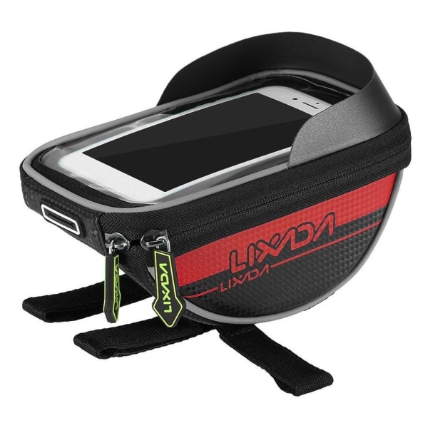 Lixada bicycle top tube touchscreen bag mount - Red Line Red