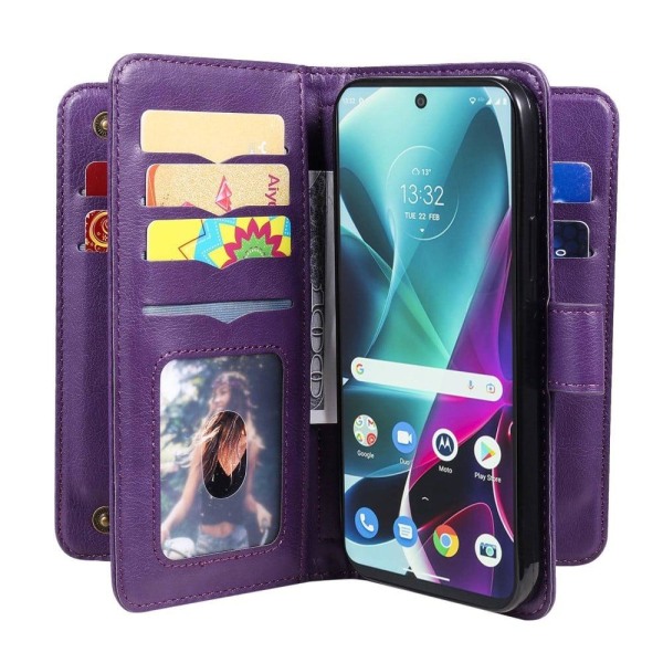 Motorola Moto G200 5G / Motorola Edge S30 10-paikkainen lompakkokotelo - Violetti Purple