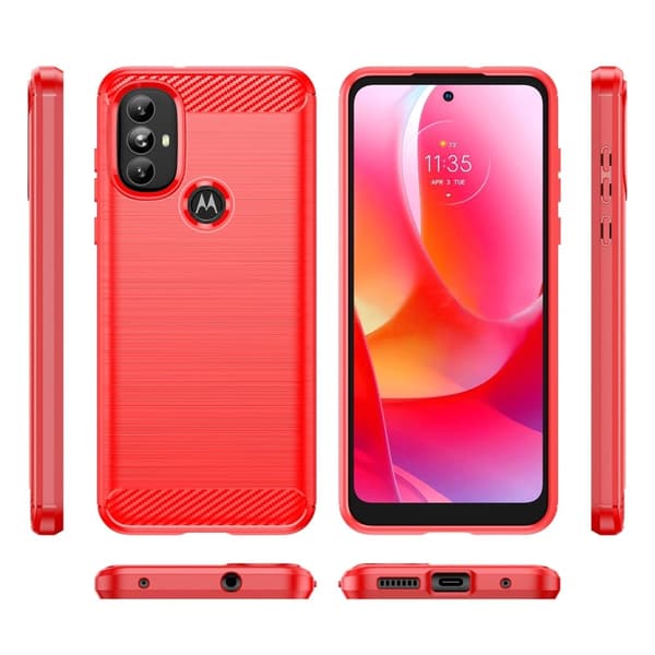 Carbon Flex Etui Motorola Moto G Power (2022) - Rød Red