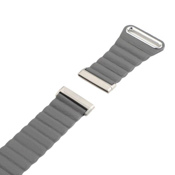 Fitbit Versa 3 äkta läder klockarmband - grå Silvergrå