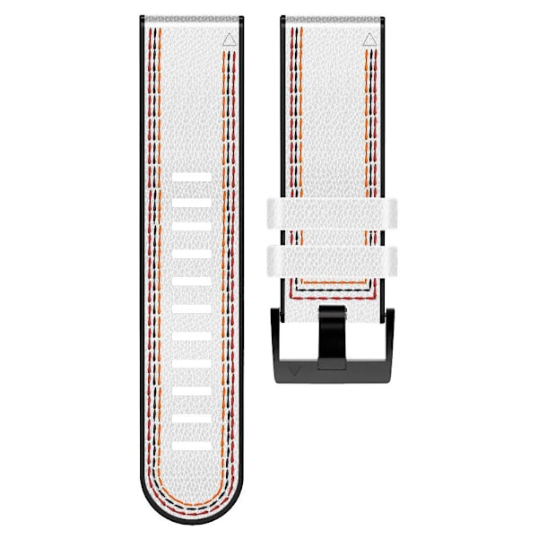 26 mm läder med silikonarmband för Garmin-klocka - Vit Vit