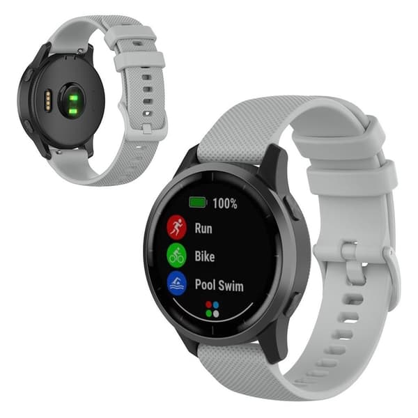 Garmin Vivoactive 4 rutenett tekstur silikon klokkereim - grå Silver grey
