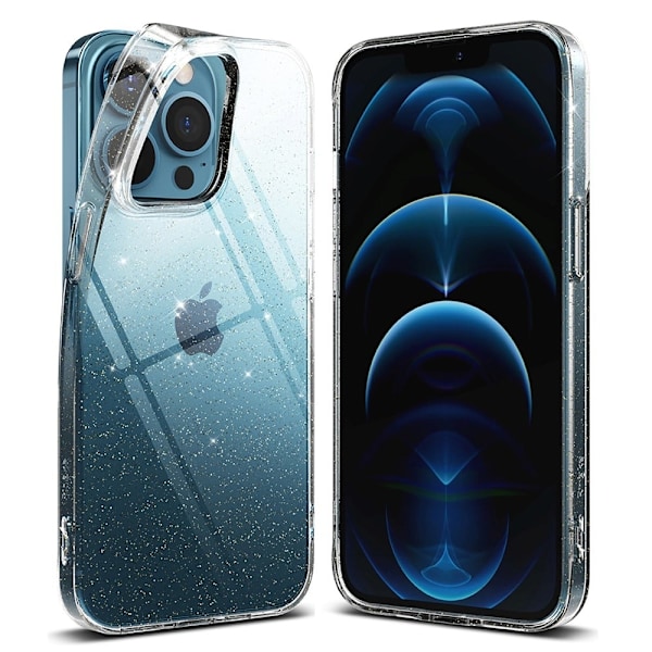 Glitter iPhone 13 Pro deksel - Glitter Klar Transparent