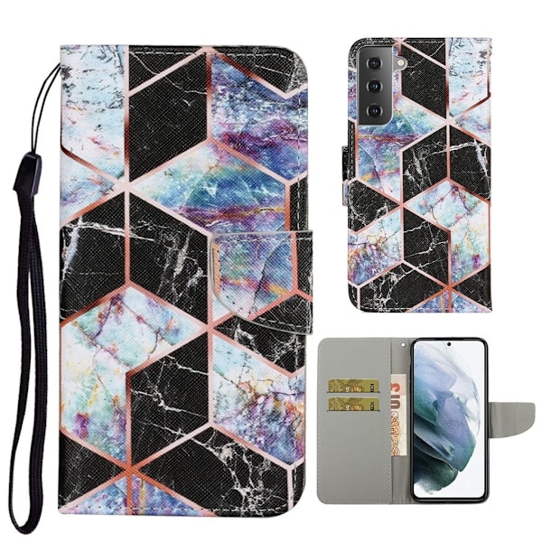 Wonderland Samsung Galaxy S21 FE Flip etui - Geometrisk mønster Multicolor