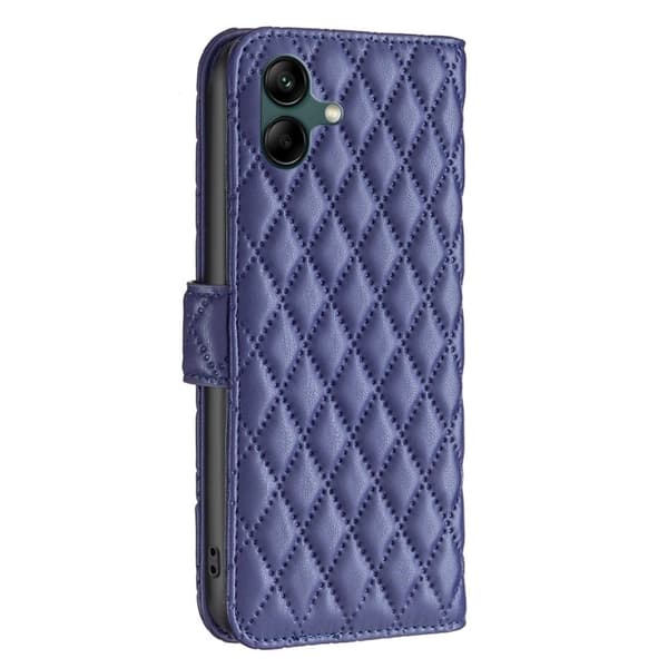 Matt Samsung Galaxy A04 fodral med rombmönster - Blå Blå