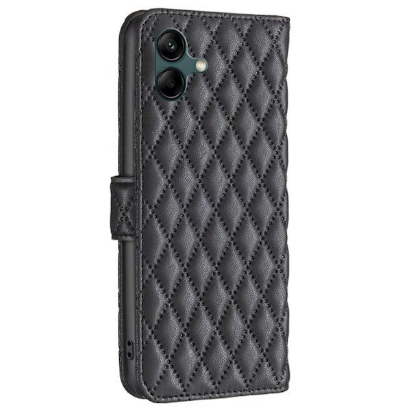 Rhombus mat Samsung Galaxy A05 flip etui - Sort Black