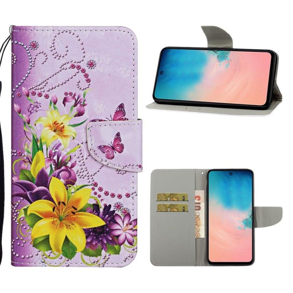 Wonderland Samsung Galaxy Note 20 Flip Etui - Gul Blomst Multicolor
