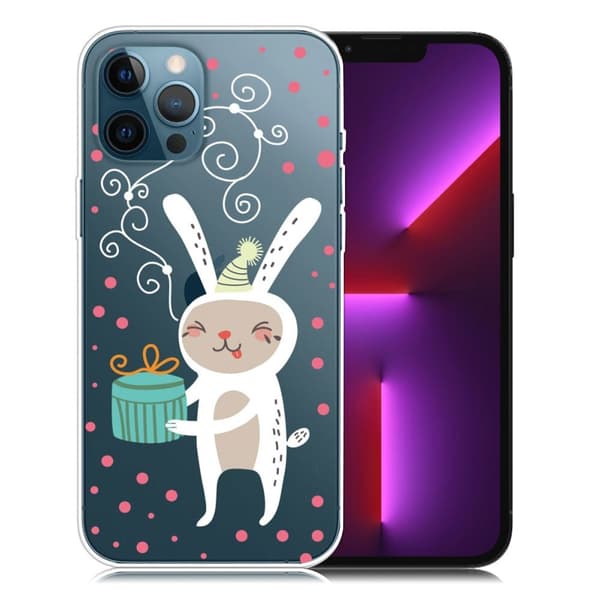 Joulu iPhone 13 Pro tapauksessa - Jänis Antaa Lahjan Multicolor