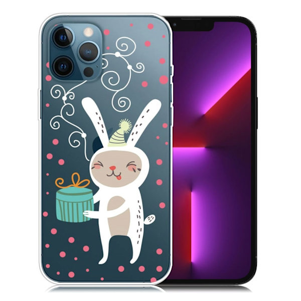 Juleveske til iPhone 13 Pro - Kanin Gir Gave Multicolor