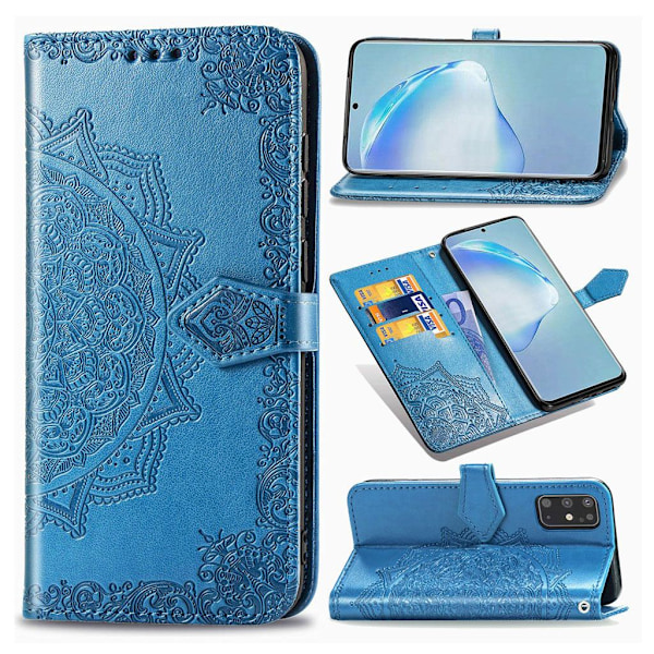 Mandala läder Samsung Galaxy S20 Plus fodral - Blå Blå