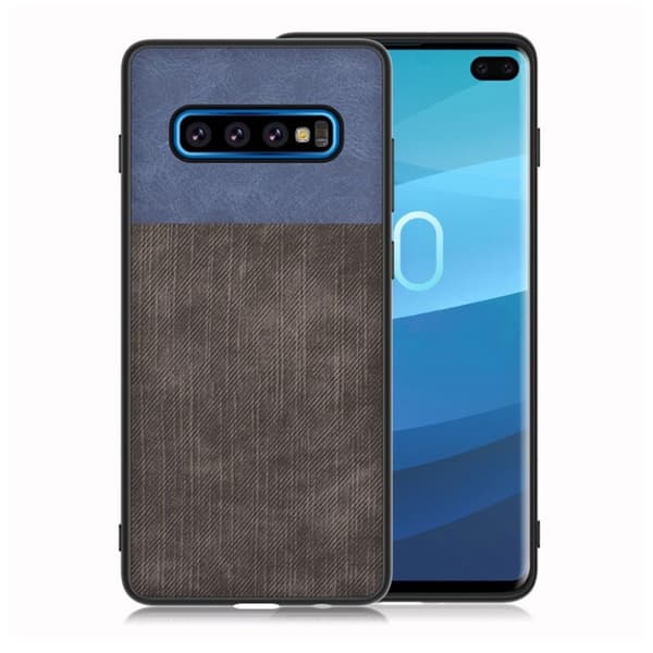 Samsung Galaxy S10 Plus jeans stoff deksel - Blå / Svart Multicolor