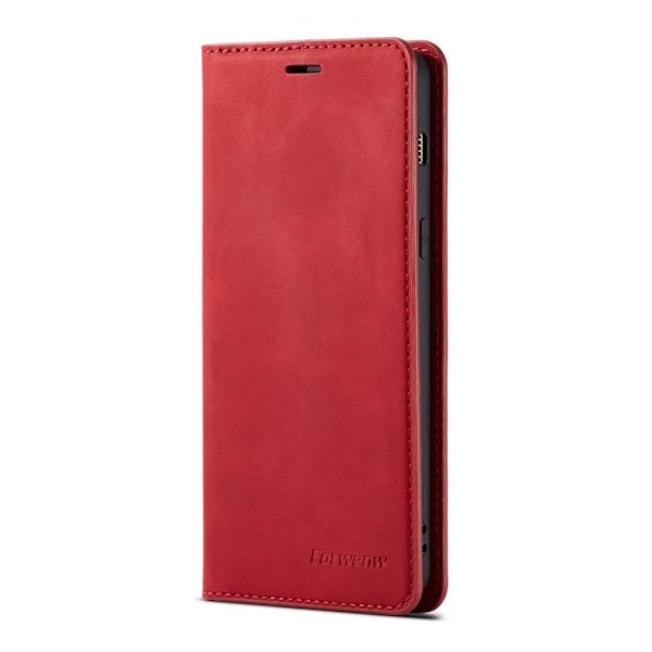 FORWENW Samsung Galaxy A8 (2018) læder flip etui - Rød Red