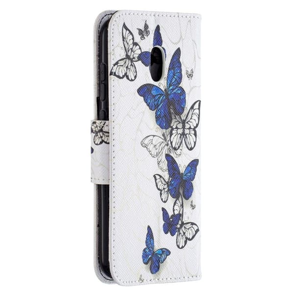 Wonderland Nokia C1 Plus flip-etui - Blå Sommerfugl White